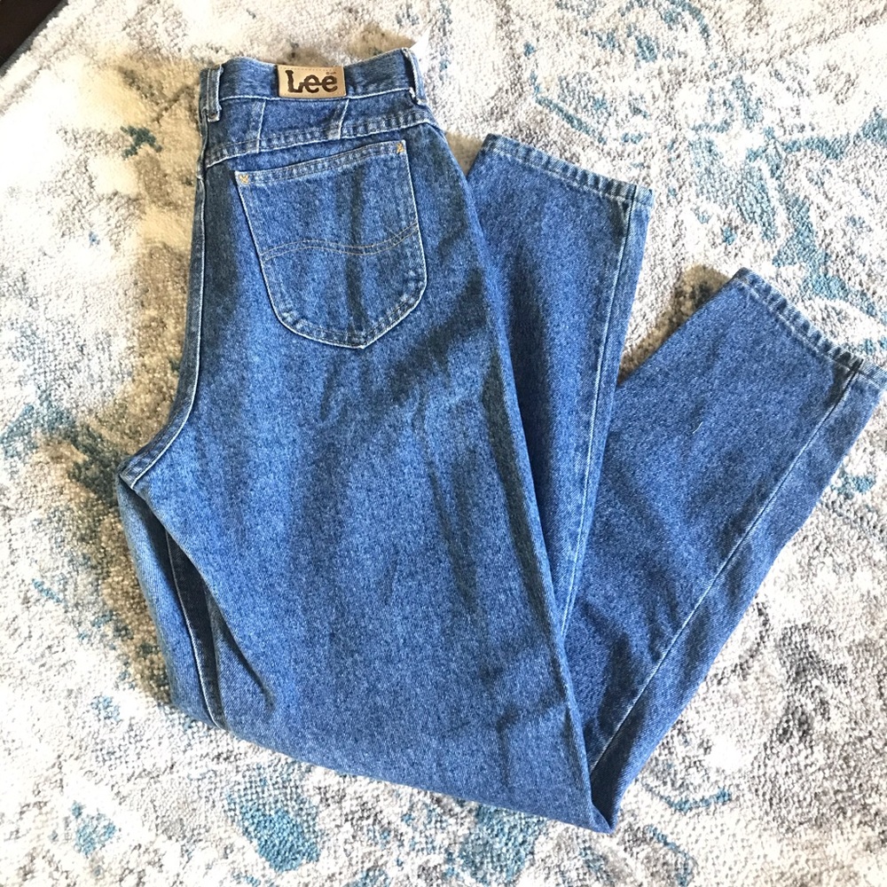 Vintage lee highwaist mom light wash jeans 14 long